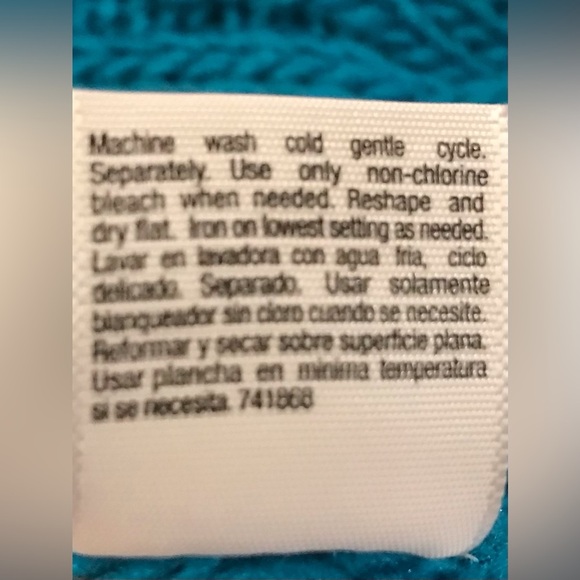 a.n.a Turquoise Cable Knot Sweater 3/4 Extra Wide Sleeves Size M - Picture 4 of 6